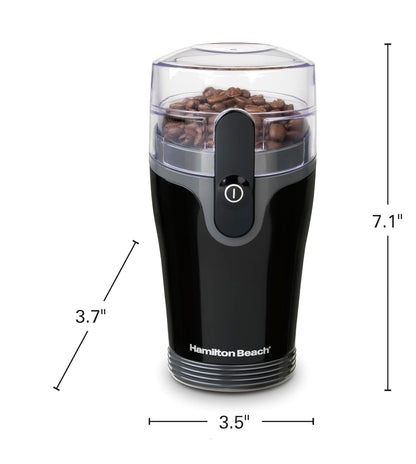 Hamilton Beach Fresh Grind Electric Coffee Grinder for Beans, Spices and More, Stainless Steel Blades, Removable Chamber, Makes up to 12 Cups, Black